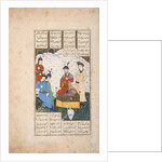 King Faridun receives the envoy of his two sons by Persian School