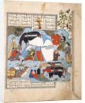 A sleeping man is decapitated in his tent, c.1560 by Persian School
