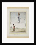 Acrobat on a tightrope, drummer below, c.1820 by Indian School