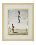 Acrobat on a tightrope, drummer below, c.1820 by Indian School