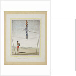 Acrobat on a tightrope, drummer below, c.1820 by Indian School