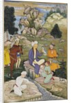 Picnicking in the course of a hunt, c.1615 by Indian School