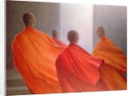 Four Monks on Temple Steps by Lincoln Seligman