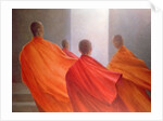 Four Monks on Temple Steps by Lincoln Seligman
