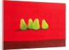 Pears on Red Cloth by Lincoln Seligman