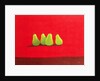 Pears on Red Cloth by Lincoln Seligman