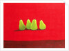Pears on Red Cloth by Lincoln Seligman