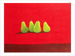 Pears on Red Cloth by Lincoln Seligman
