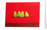 Pears on Red Cloth by Lincoln Seligman
