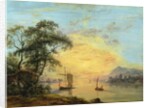 A Welsh Sunset River Landscape, c.1775-1800 by Paul Sandby
