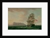 A British Man of War Before the Rock of Gibraltar by Thomas Whitcombe
