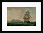 A British Man of War Before the Rock of Gibraltar by Thomas Whitcombe