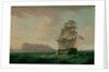 A British Man of War Before the Rock of Gibraltar by Thomas Whitcombe