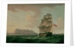 A British Man of War Before the Rock of Gibraltar by Thomas Whitcombe