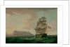 A British Man of War Before the Rock of Gibraltar by Thomas Whitcombe
