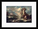 Italian Seascape with Rocks and Figures by Marco Ricci