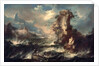 Italian Seascape with Rocks and Figures by Marco Ricci