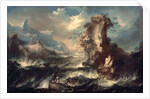 Italian Seascape with Rocks and Figures by Marco Ricci