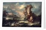Italian Seascape with Rocks and Figures by Marco Ricci