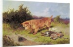 Terrier Watching a Rabbit Trap, 1887 by Arthur Batt