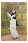 Skipping, portrait of the artist's daughter, Barbara, 1877 by Edward Killingworth Johnson