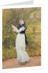 Skipping, portrait of the artist's daughter, Barbara, 1877 by Edward Killingworth Johnson