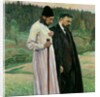 The Philosophers: Portrait of Sergei Nikolaevich Bulgakov and Pavel Aleksandrovich Florensky, 1917 by Mikhail Vasilievich Nesterov