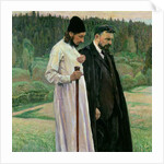 The Philosophers: Portrait of Sergei Nikolaevich Bulgakov and Pavel Aleksandrovich Florensky, 1917 by Mikhail Vasilievich Nesterov
