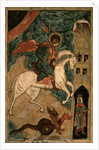 St. George and the Dragon, Russian icon from Vologda, 15th century by School Russian