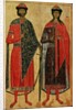 St. Boris and St. Gleb, Russian icon, Moscow School, 14th century by School Russian