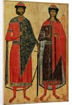 St. Boris and St. Gleb, Russian icon, Moscow School, 14th century by School Russian