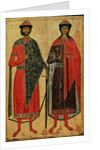 St. Boris and St. Gleb, Russian icon, Moscow School, 14th century by School Russian