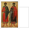 St. Boris and St. Gleb, Russian icon, Moscow School, 14th century by School Russian