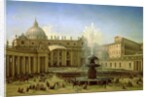 The Piazza San Pietro in Rome at the time of a Papal Blessing, 1850 by Grigori Grigor'evich Chernetsov