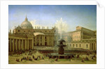 The Piazza San Pietro in Rome at the time of a Papal Blessing, 1850 by Grigori Grigor'evich Chernetsov