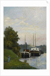 Barges on the Seine by Albert Dubois-Pillet