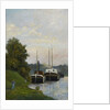 Barges on the Seine by Albert Dubois-Pillet