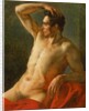 Male torso in profile, right arm raised, 1812 by Theodore Gericault