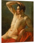 Male torso in profile, right arm raised, 1812 by Theodore Gericault