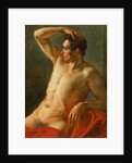 Male torso in profile, right arm raised, 1812 by Theodore Gericault