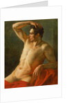 Male torso in profile, right arm raised, 1812 by Theodore Gericault