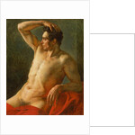 Male torso in profile, right arm raised, 1812 by Theodore Gericault