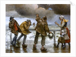 Villagers on the Jetty during a Rainstorm by Norbert Goeneutte