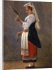 One of a pair of Italian studies: An Italian Peasant Spinning, 1820 by Achille Etna Michallon