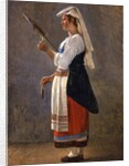 One of a pair of Italian studies: An Italian Peasant Spinning, 1820 by Achille Etna Michallon