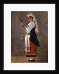One of a pair of Italian studies: An Italian Peasant Spinning, 1820 by Achille Etna Michallon
