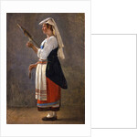 One of a pair of Italian studies: An Italian Peasant Spinning, 1820 by Achille Etna Michallon