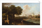 Classical Landscape, with Wren’s dome of King Charles Court, Greenwich Hospital, c.1710 by Marco Ricci