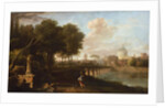 Classical Landscape, with Wren’s dome of King Charles Court, Greenwich Hospital, c.1710 by Marco Ricci