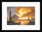 View of the great eruption of Vesuvius from the mole of Naples in the night of 20 October 1767 by Pietro Fabris